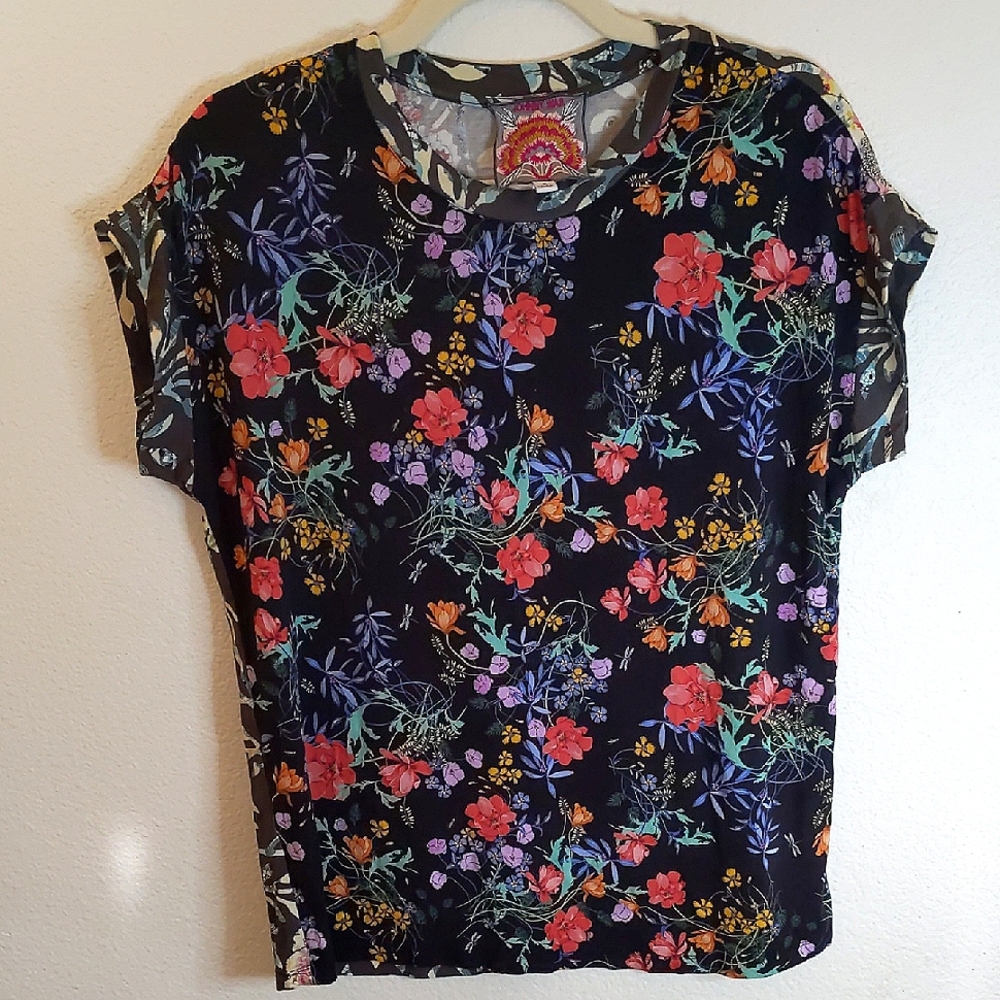 Johnny Was Multicolor Floral Different Pattern On Each Side. Boho Grunge